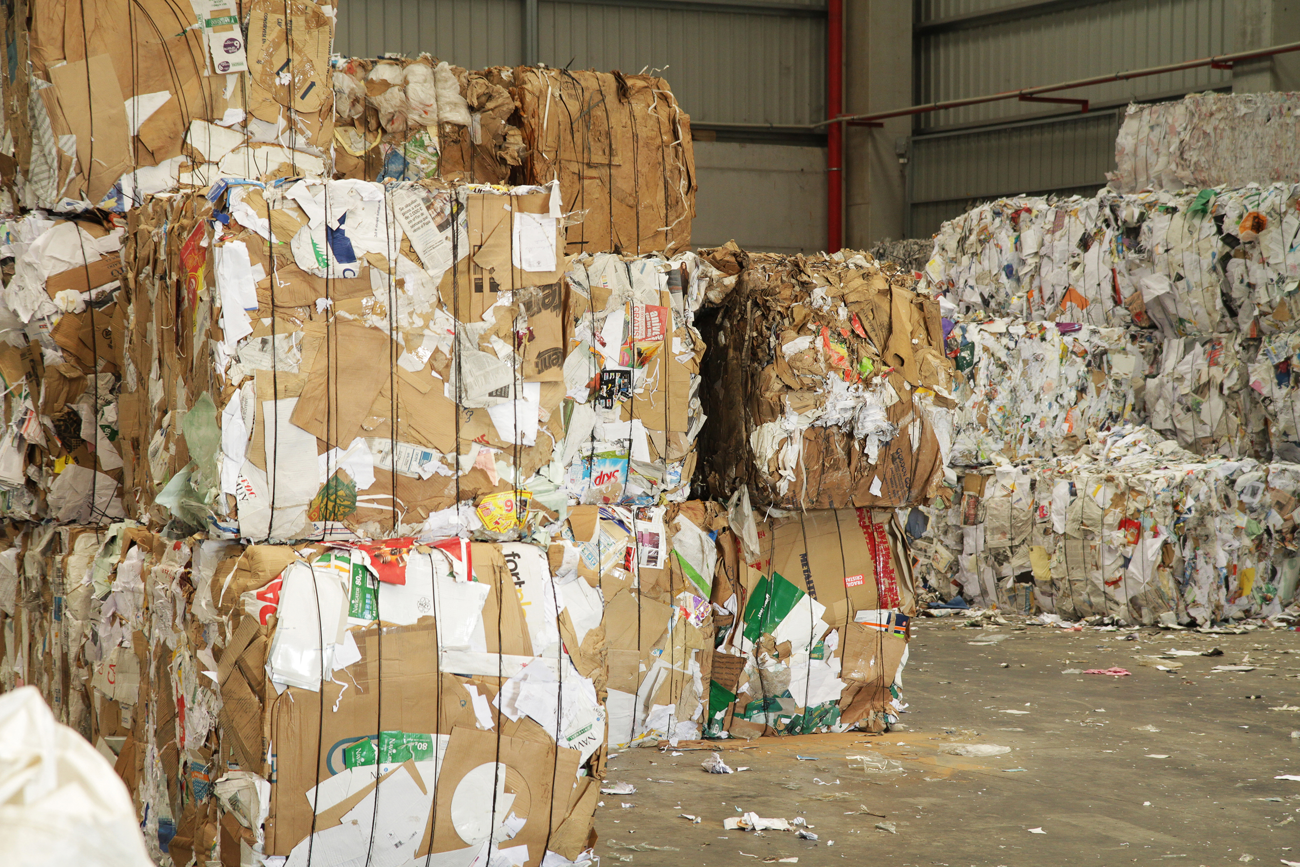 Stock paper and cardboard ready for recycling purposes. Recycle concept