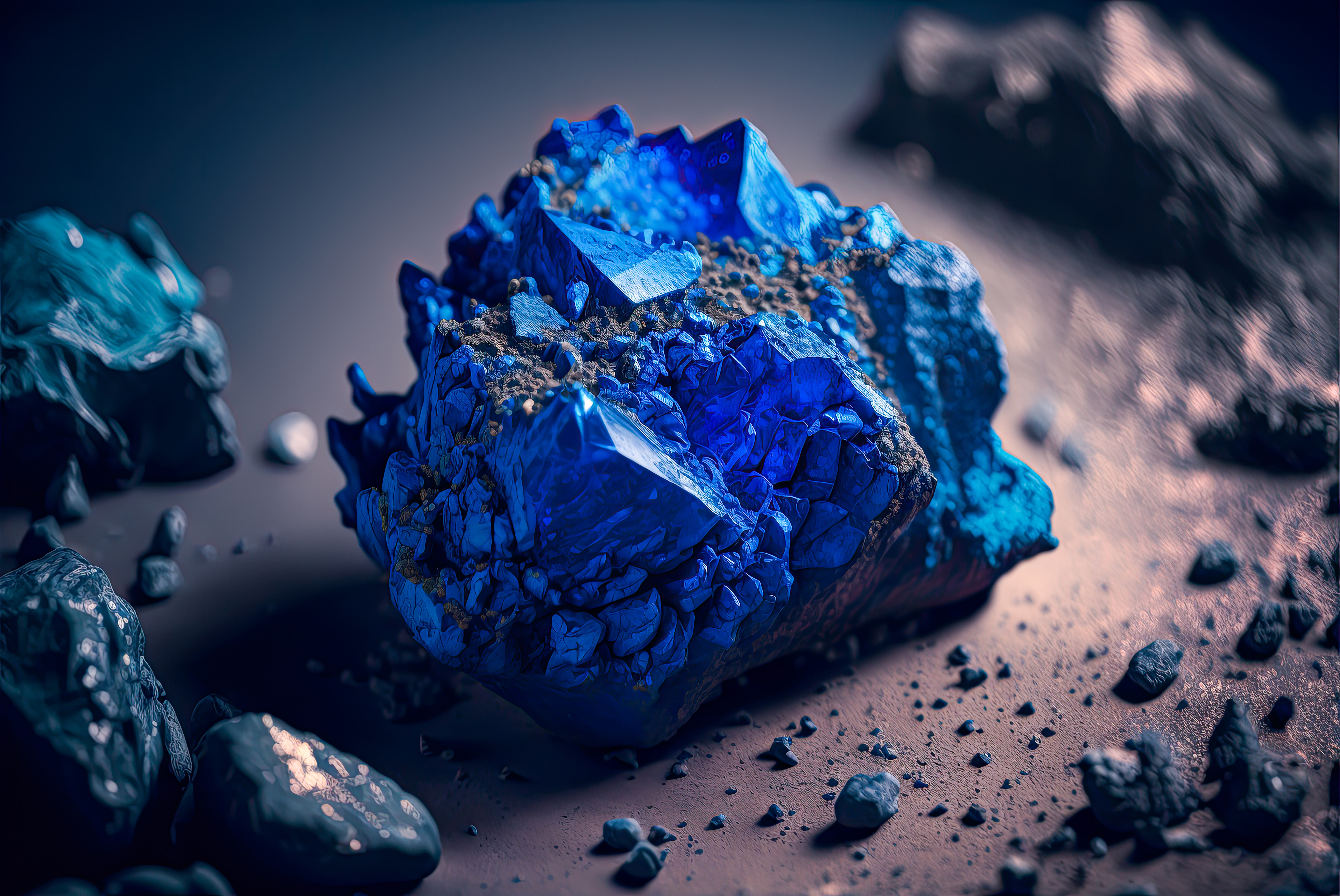 Cobalt, raw mineral. Generative AI